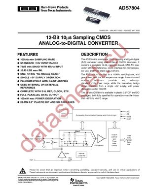 ADS7804PG4 datasheet  